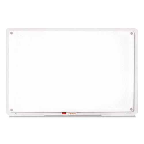 iQ Total Erase Translucent-Edge Board, 49 x 32, White Surface, Clear Plastic Frame