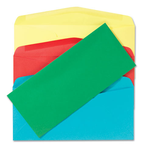 Colored Envelope, #10, Commercial Flap, Gummed Closure, 4.13 X 9.5, Red, 25/pack
