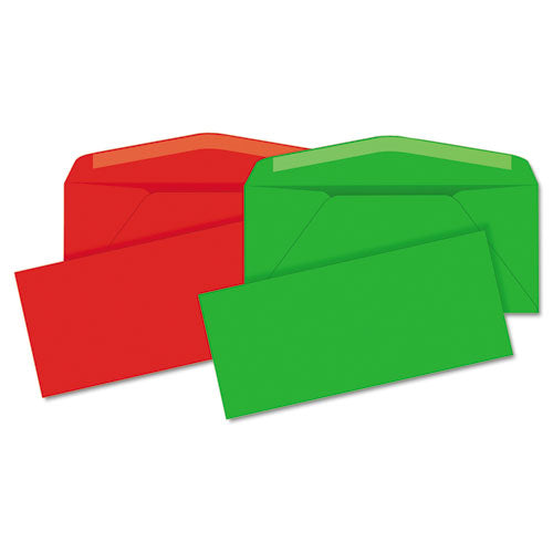 Colored Envelope, #10, Commercial Flap, Gummed Closure, 4.13 X 9.5, Green, 25/pack