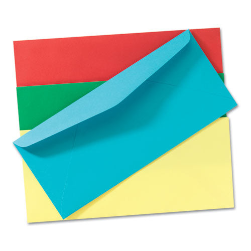 Colored Envelope, #10, Commercial Flap, Gummed Closure, 4.13 X 9.5, Green, 25/pack