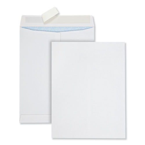 Redi-strip Security Tinted Envelope, #13 1/2, Square Flap, Redi-strip Adhesive Closure, 10 X 13, White, 100/box