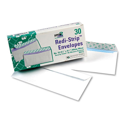 Redi-strip Security Tinted Envelope, #13 1/2, Square Flap, Redi-strip Adhesive Closure, 10 X 13, White, 100/box