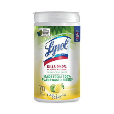 Disinfecting Wipes Ii Fresh Citrus, 7 X 7.25, 70 Wipes/canister, 6 Canisters/carton