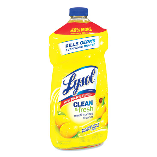 Clean And Fresh Multi-surface Cleaner, Sparkling Lemon And Sunflower Essence, 40 Oz Bottle, 9/carton