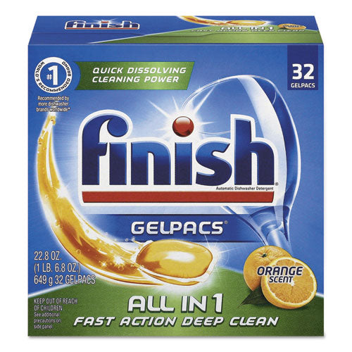 Dish Detergent Gelpacs, Orange Scent, 54/box, 4 Boxes/carton