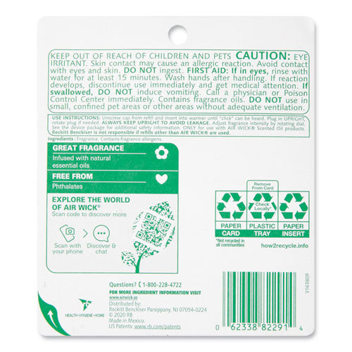 Scented Oil Refill, Fresh Linen, 0.67 Oz, 2/pack