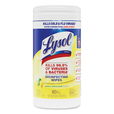 Disinfecting Wipes, 7 X 7.25, Lemon And Lime Blossom, 80 Wipes/canister, 3 Canisters/pack, 2 Packs/carton