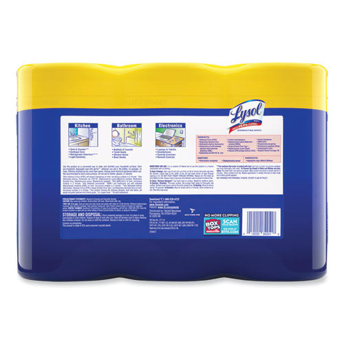 Disinfecting Wipes, 7 X 7.25, Lemon And Lime Blossom, 80 Wipes/canister, 3 Canisters/pack, 2 Packs/carton