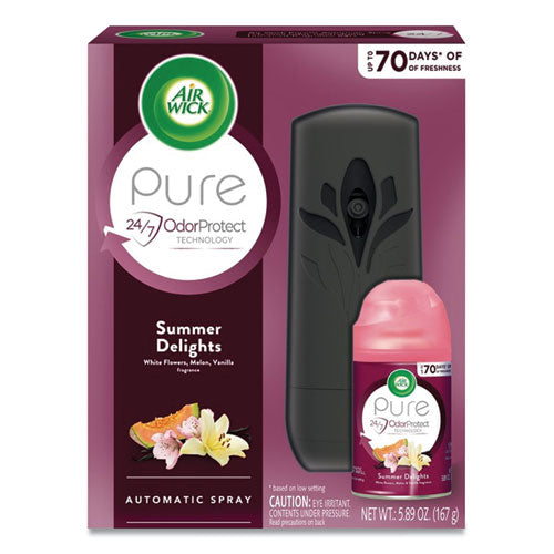 Freshmatic Life Scents Starter Kit, Summer Delights, 5.89 Oz Aerosol Spray, 4/carton
