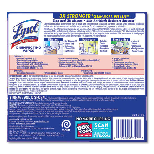 Disinfecting Wipes, 7 X 7.25, Early Morning Breeze, 80 Wipes/canister, 6 Canisters/carton