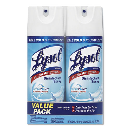Disinfectant Spray, Crisp Linen, 12.5 Oz Aerosol Spray, 2/pack, 6 Pack/carton