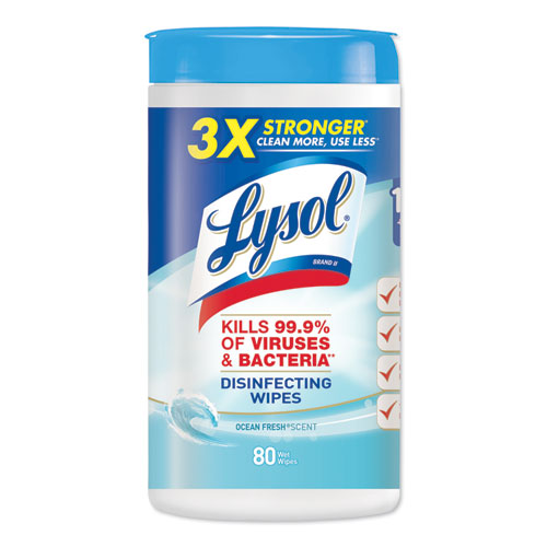 Disinfecting Wipes, 7 X 7.25, Mango And Hibiscus, 80 Wipes/canister, 6 Canisters/carton