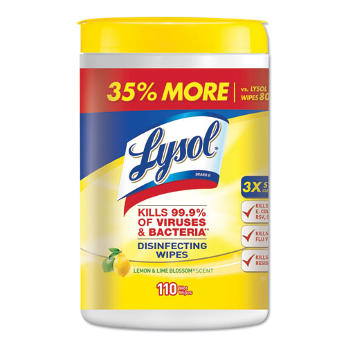 Disinfecting Wipes, 7 X 7.25, Mango And Hibiscus, 80 Wipes/canister, 6 Canisters/carton