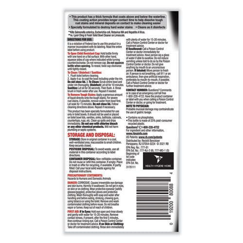 Disinfectant Toilet Bowl Cleaner W/lime/rust Remover, Wintergreen, 24 Oz, 9/carton