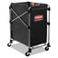 One-compartment Collapsible X-cart, Synthetic Fabric, 4.98 Cu Ft Bin, 20.33" X 24.1" X 34", Black/silver