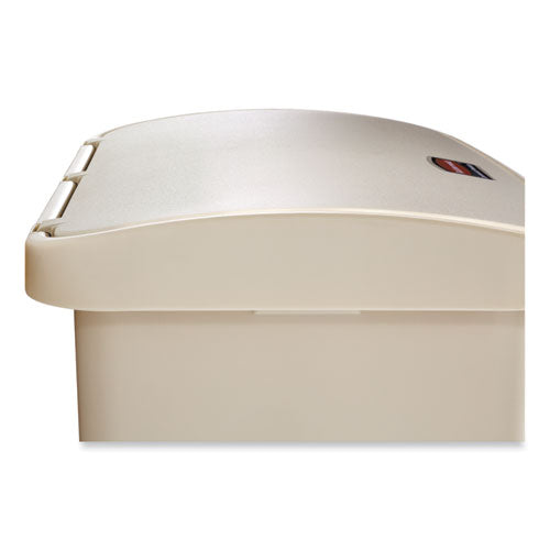 Slim Jim Resin Step-on Container, Front Step Style, 13 Gal, Polyethylene, Beige