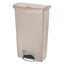 Slim Jim Resin Step-on Container, Front Step Style, 18 Gal, Polyethylene, Beige