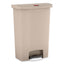 Slim Jim Resin Step-on Container, Front Step Style, 24 Gal, Polyethylene, Beige