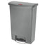 Slim Jim Resin Step-on Container, Front Step Style, 24 Gal, Polyethylene, Gray