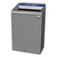 Configure Indoor Recycling Waste Receptacle, Mixed Recycling, 33 Gal, Metal, Gray