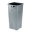 Configure Indoor Recycling Waste Receptacle, Mixed Recycling, 33 Gal, Metal, Gray