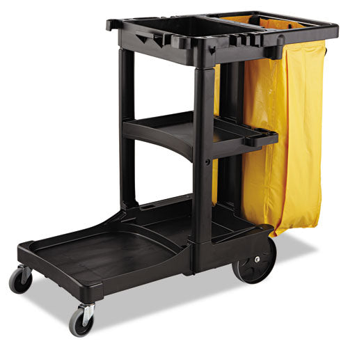 Vinyl Cleaning Cart Bag, 34 Gal, 17.5" X 33", Yellow