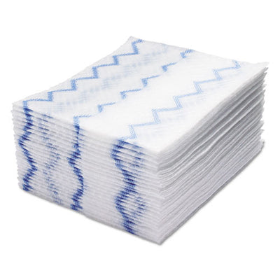 Disposable Microfiber Cleaning Cloths, 12 X 12, Blue/white Stripes, 600/pack