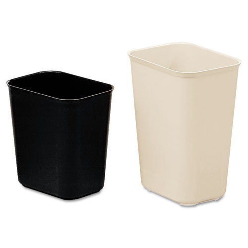 Fiberglass Wastebasket, 3.5 Gal, Fiberglass, Black