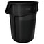 Vented Round Brute Container, 10 Gal, Plastic, Gray