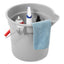 14 Quart Round Utility Bucket, Plastic, Gray, 12" Dia