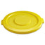 Round Flat Top Lid, For 32 Gal Round Brute Containers, 22.25" Diameter, Yellow