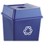 Untouchable Bottle And Can Recycling Top, Round Opening,  20.13w X 20.13d X 6.25h, Blue