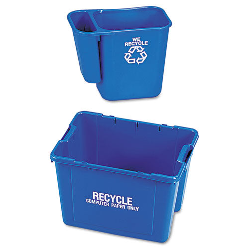 Saddle Basket Recycling Bin, Plastic, Black