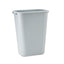 Deskside Plastic Wastebasket, 10.25 Gal, Plastic, Gray
