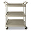 Three-shelf Service Cart, Plastic, 3 Shelves, 200 Lb Capacity, 18.63" X 33.63" X 37.75", Off-white