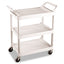 Three-shelf Service Cart, Plastic, 3 Shelves, 200 Lb Capacity, 18.63" X 33.63" X 37.75", Off-white