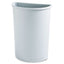 Untouchable Half-round Plastic Receptacle, 21 Gal, Plastic, Beige