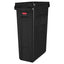Slim Jim With Venting Channels, 23 Gal, Plastic, Black