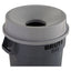 Round Brute Funnel Top Receptacle, For 32-gallon Containers, 22.38" Diameter X 5h, Gray