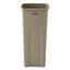 Untouchable Square Waste Receptacle, 23 Gal, Plastic, Beige