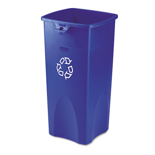 Untouchable Square Waste Receptacle, 23 Gal, Plastic, Black
