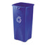 Untouchable Square Waste Receptacle, 50 Gal, Plastic, Gray