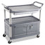 Xtra Instrument Cart With Locking Storage Area, Plastic, 3 Shelves, 300 Lb Capacity, 20" X 40.63" X 37.8", Gray