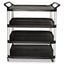 Xtra Utility Cart With Open Sides, Plastic, 4 Shelves, 400 Lb Capacity, 40.63" X 20" X 51", Black