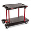 Convertible Utility Cart, Plastic, 2 Shelves, 400 Lb Capacity, 23.88" X 45.13" X 34.38", Black