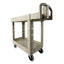 Heavy-duty Utility Cart With Lipped Shelves, Plastic, 2 Shelves, 500 Lb Capacity, 17.13" X 38.5" X 38.88", Beige