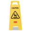 Multilingual "caution" Floor Sign,  11 X 12 X 25, Bright Yellow