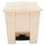 Indoor Utility Step-on Waste Container, 8 Gal, Plastic, Beige