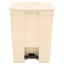 Step-on Receptacle, 18 Gal, Polyethylene, Beige