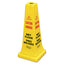 Multilingual Wet Floor Safety Cone, 12.25 X 12.25 X 36